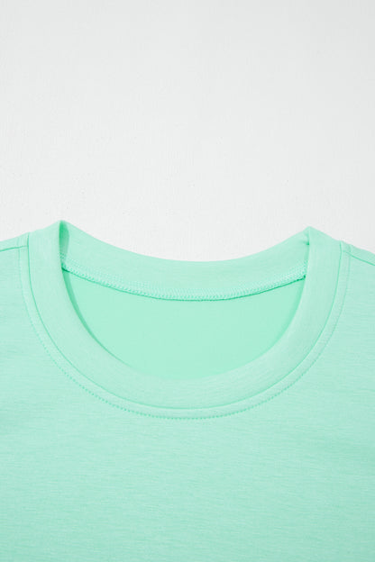 Moonlight Jade tweedelige casual set met elastische tailleband en trekkoord