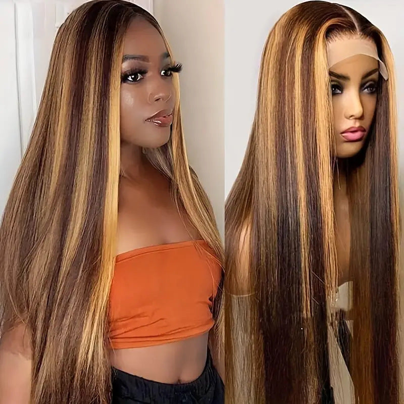 Synthetic Long Straight Front Lace Wig