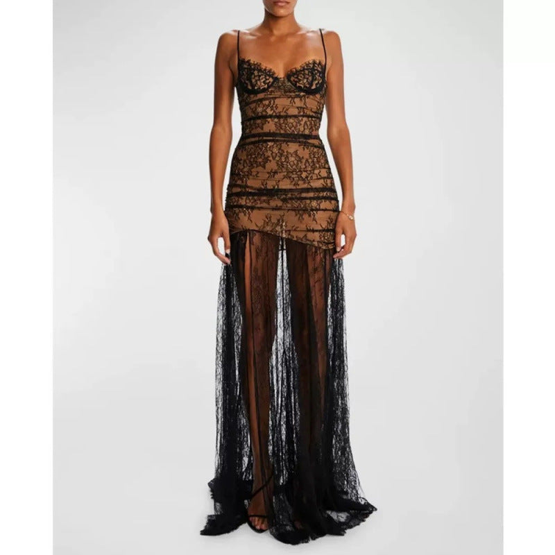 Elegant Lace Fishtail Dress