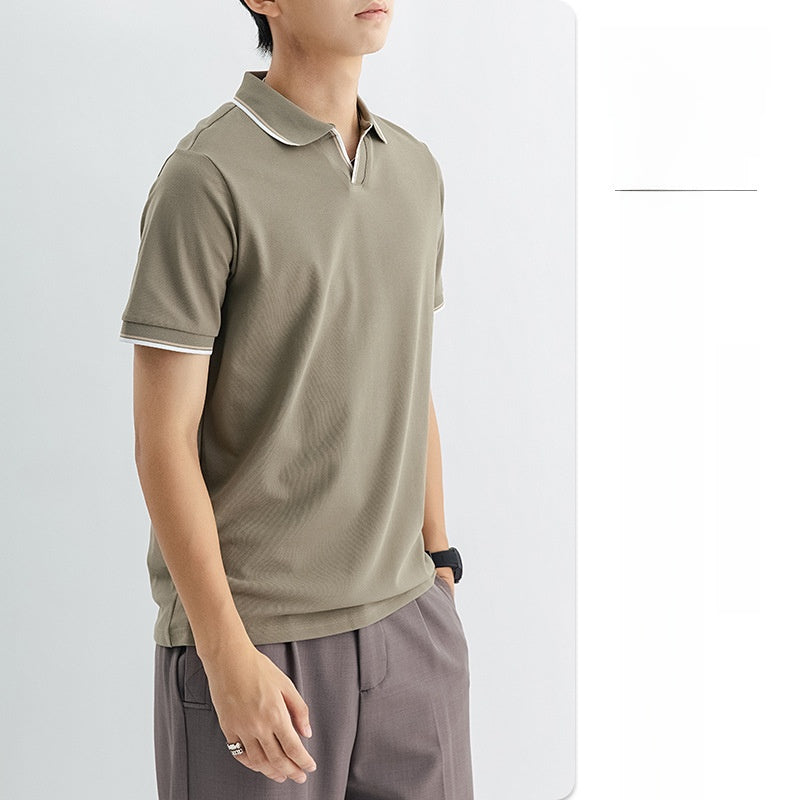 Men's Polo Shirt Men's High-end Short-sleeved Summer High-end Collared T-shirt Top Paul Casual T-shirt Men's