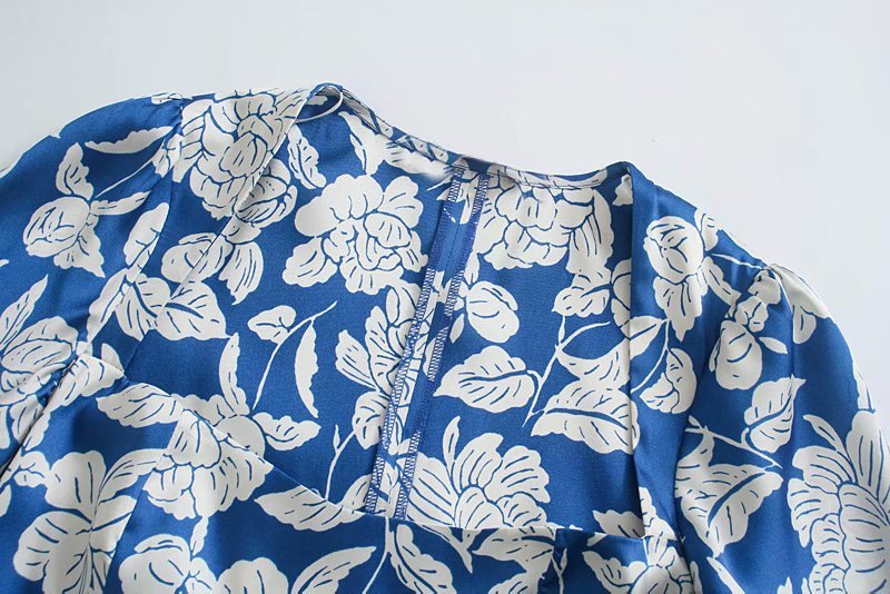 Nieuwe Europese stationsprint midi-jurk