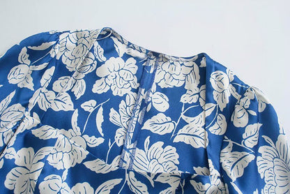 Nieuwe Europese stationsprint midi-jurk