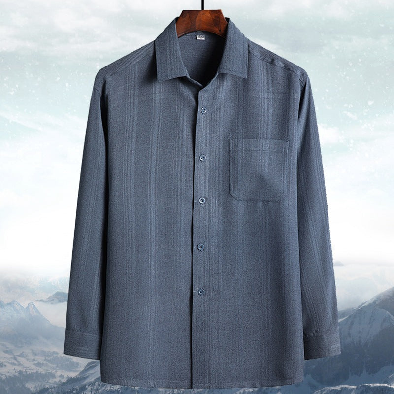 Mens Linen Cotton Blend Shirt Loose Fit Long Short Sleeve