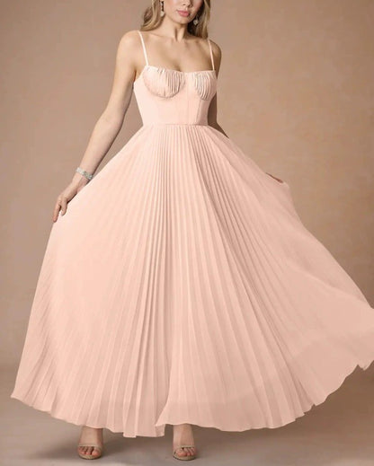 Women's Sleeveless Backless Deep V Neck Long Evening Dress