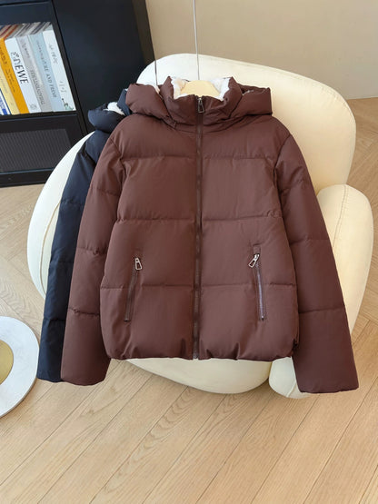 Womens Winter Hooded Short Puffer Jacket