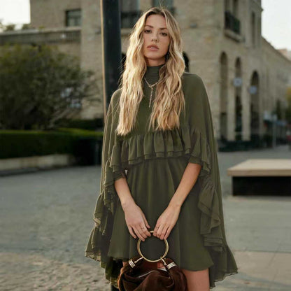 Elegant Lace Trim Dress Set