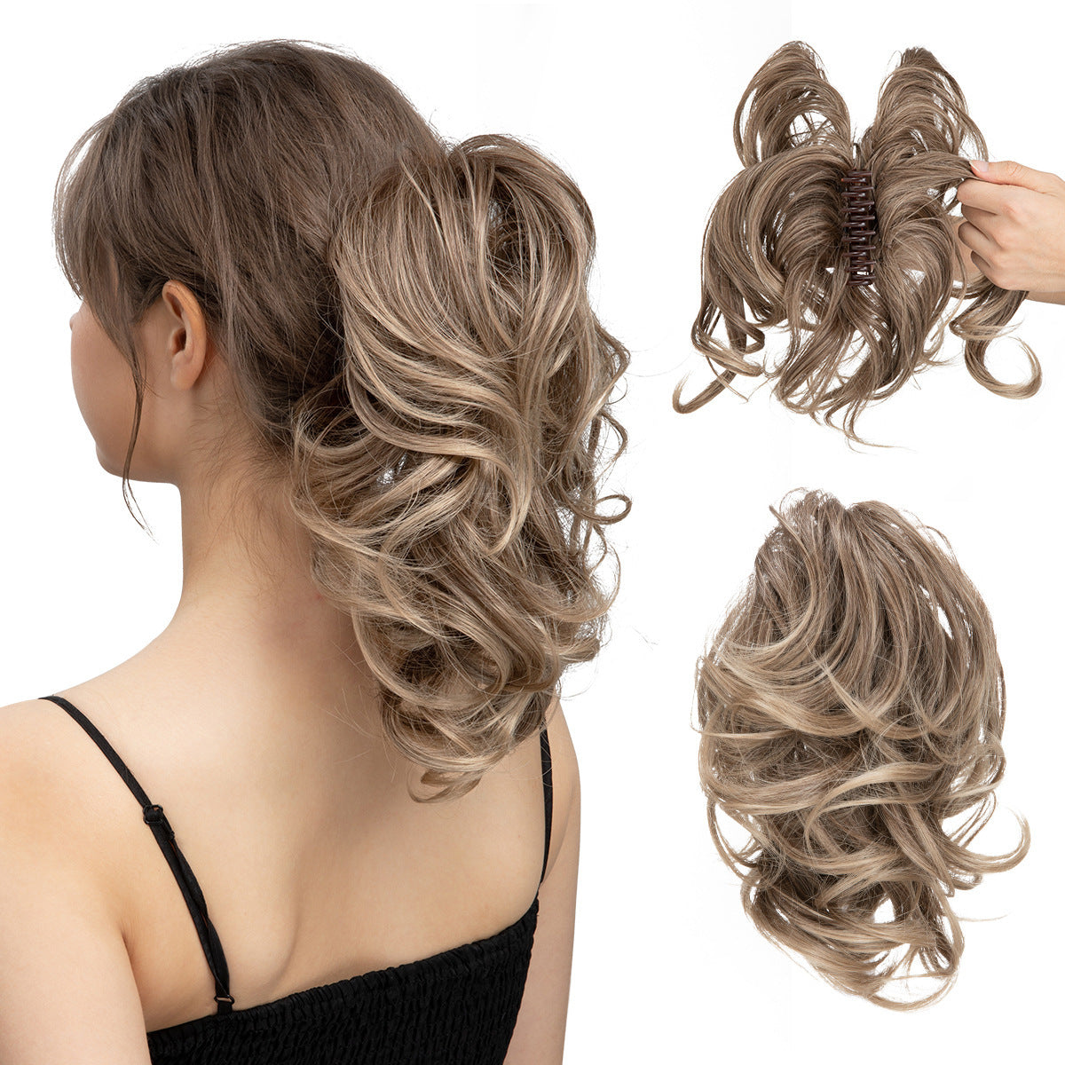 Short Synthetic Adjustable Fluffy Natural Grip Ponytail