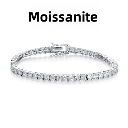 Classic 18K Gold Electroplated Tennis Bracelet with Zircon/Moissanite Stones