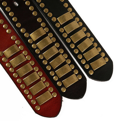 Punk Rivet Cowhide Pin Buckle Belt