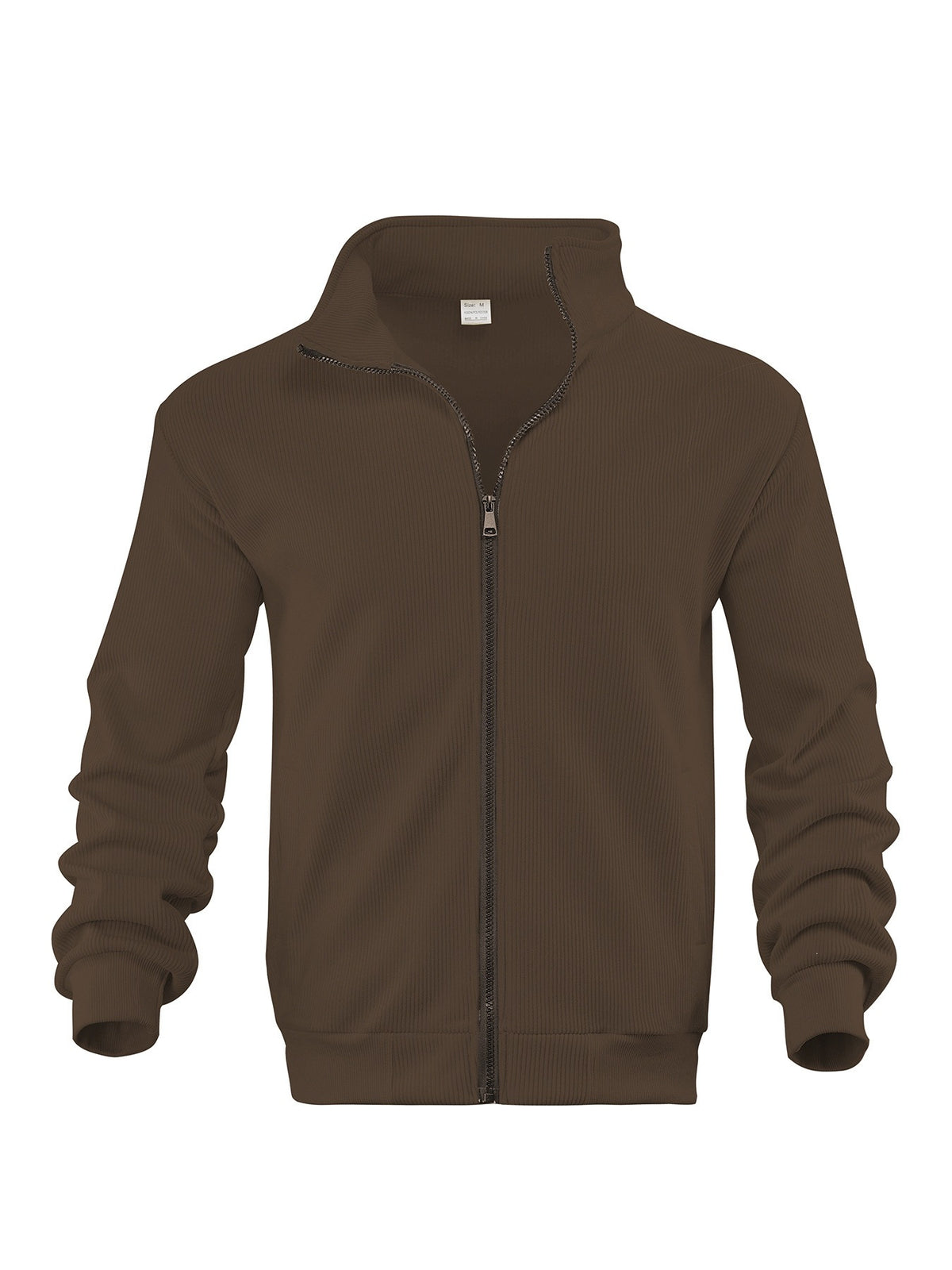 Mens Corduroy High Neck Zip Up Sweater
