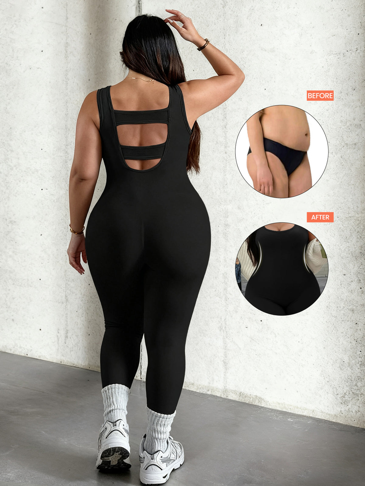 Plus size naadloze jumpsuit elastische sport- en fitnesskleding