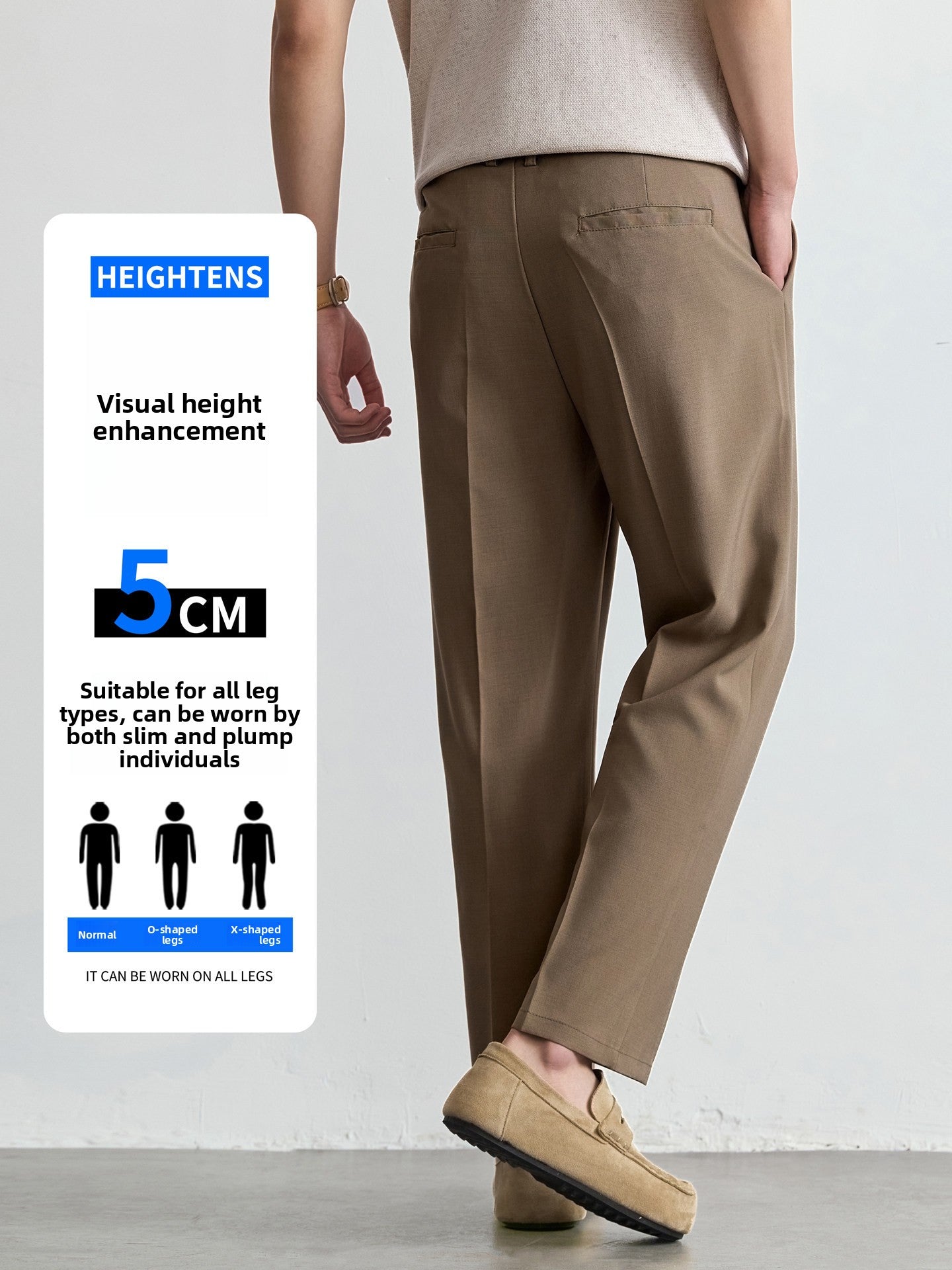 Mens Ice Silk Straight Leg Cropped Pants