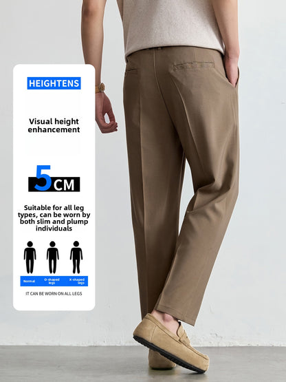 Mens Ice Silk Straight Leg Cropped Pants