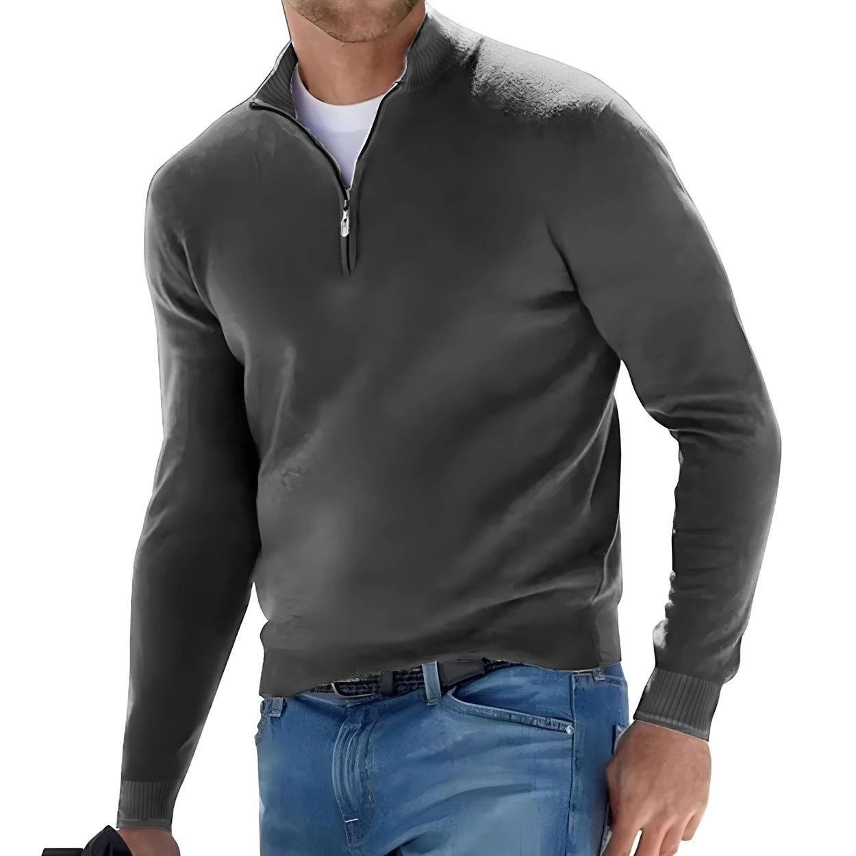 Mens Quarter Zip Fleece Sweatshirt