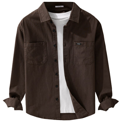Long-sleeved men's casual cotton shirt