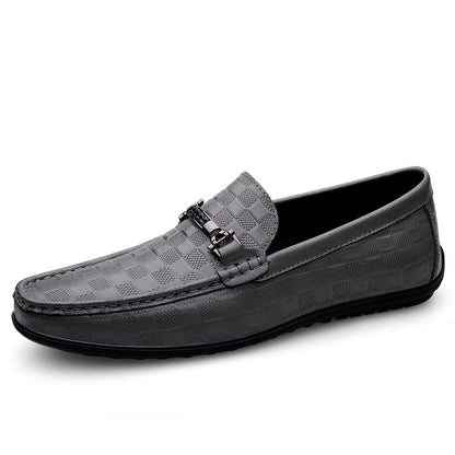 Checkered cowhide ankle boots