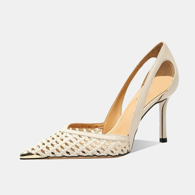 French-Style Pointed-Toe Hollow-Out Women Sandals