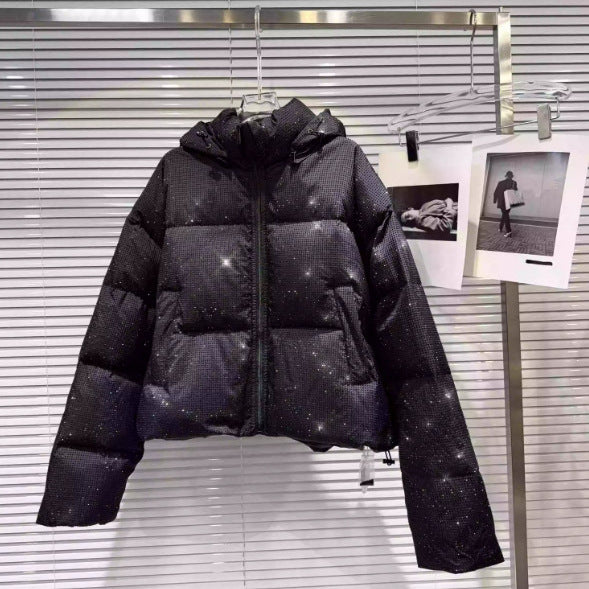 Starry sky shining, hooded cotton coat, cotton jacket, overcoat
