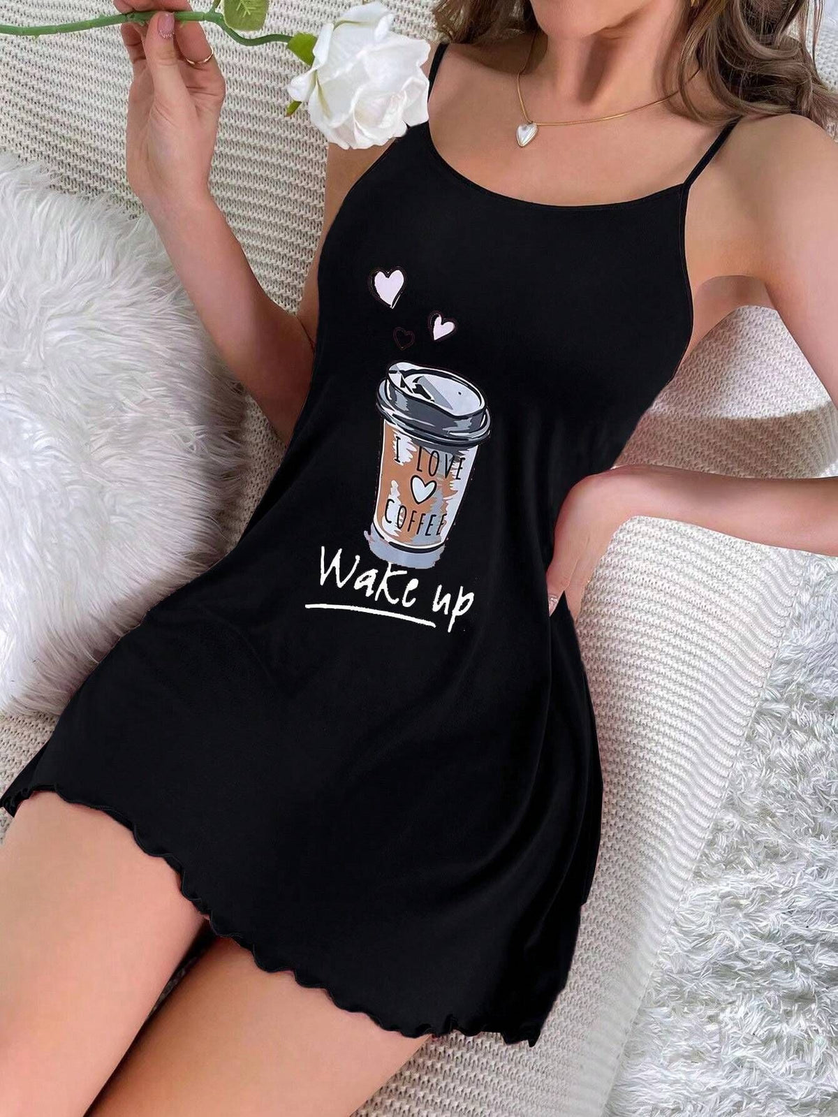 Womens Short Sleeveless Nightdress
