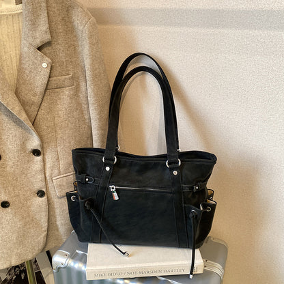 Retro motorcycle messenger tote bag