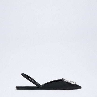 Slingback ballerina's met versiering en puntige neus