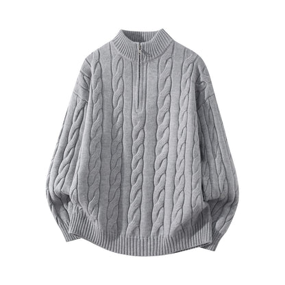 Mens Half Zip Cable Knit Sweater