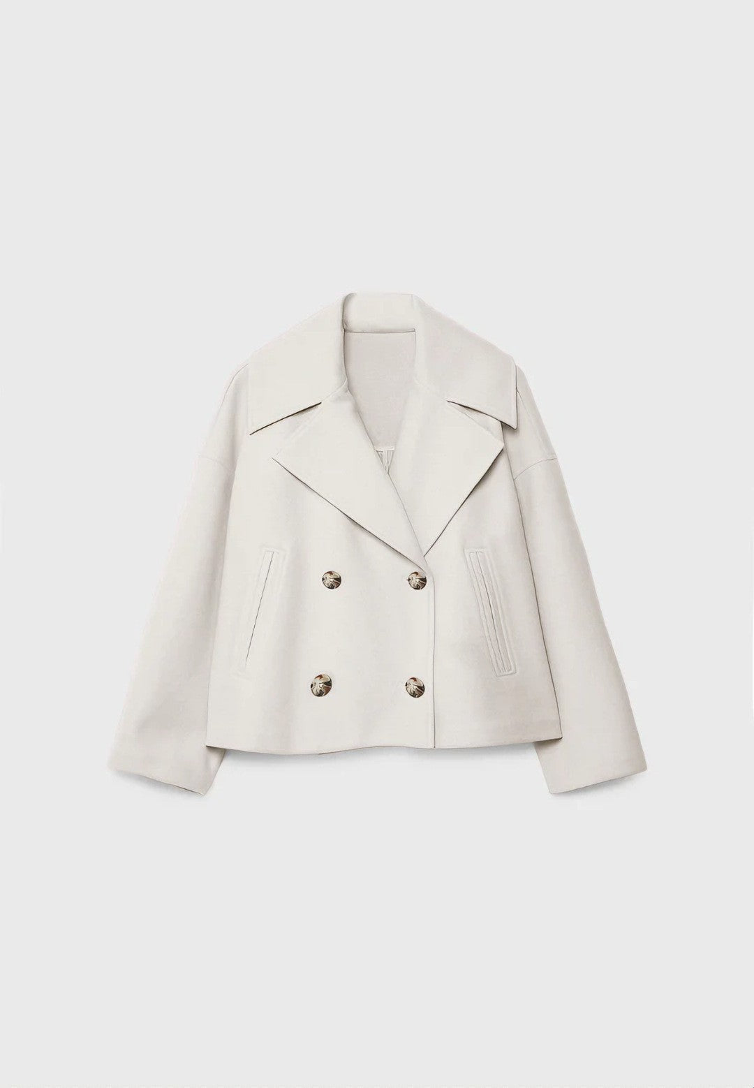 Womens Double Breasted Wool Blend Coat