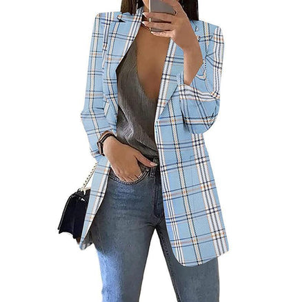 Geruite casual blazer