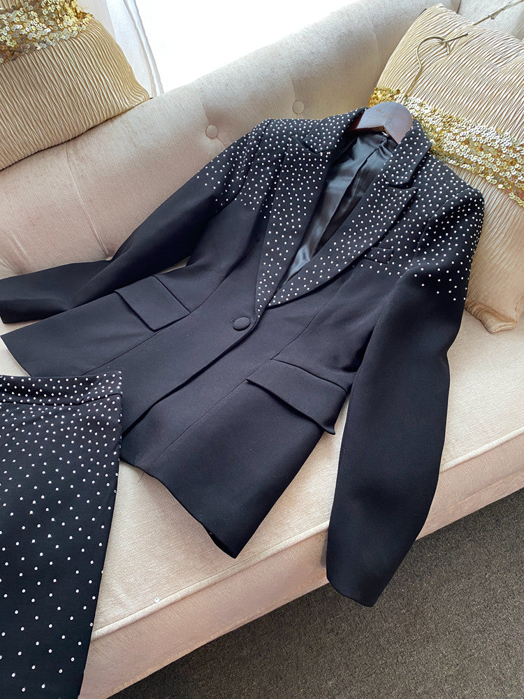Rhinestone Embellished Womens Suit Set