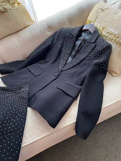 Rhinestone Embellished Womens Suit Set