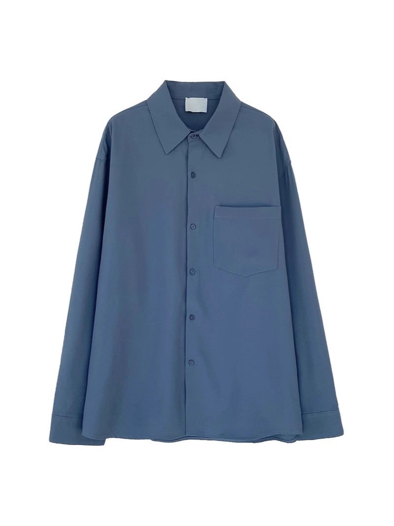 Men's loose-fitting long-sleeved shirt