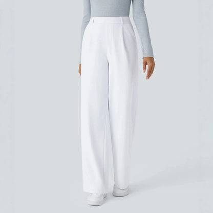 Women's High-Waist Straight-Leg Pocket Casual Outdoor Trousers