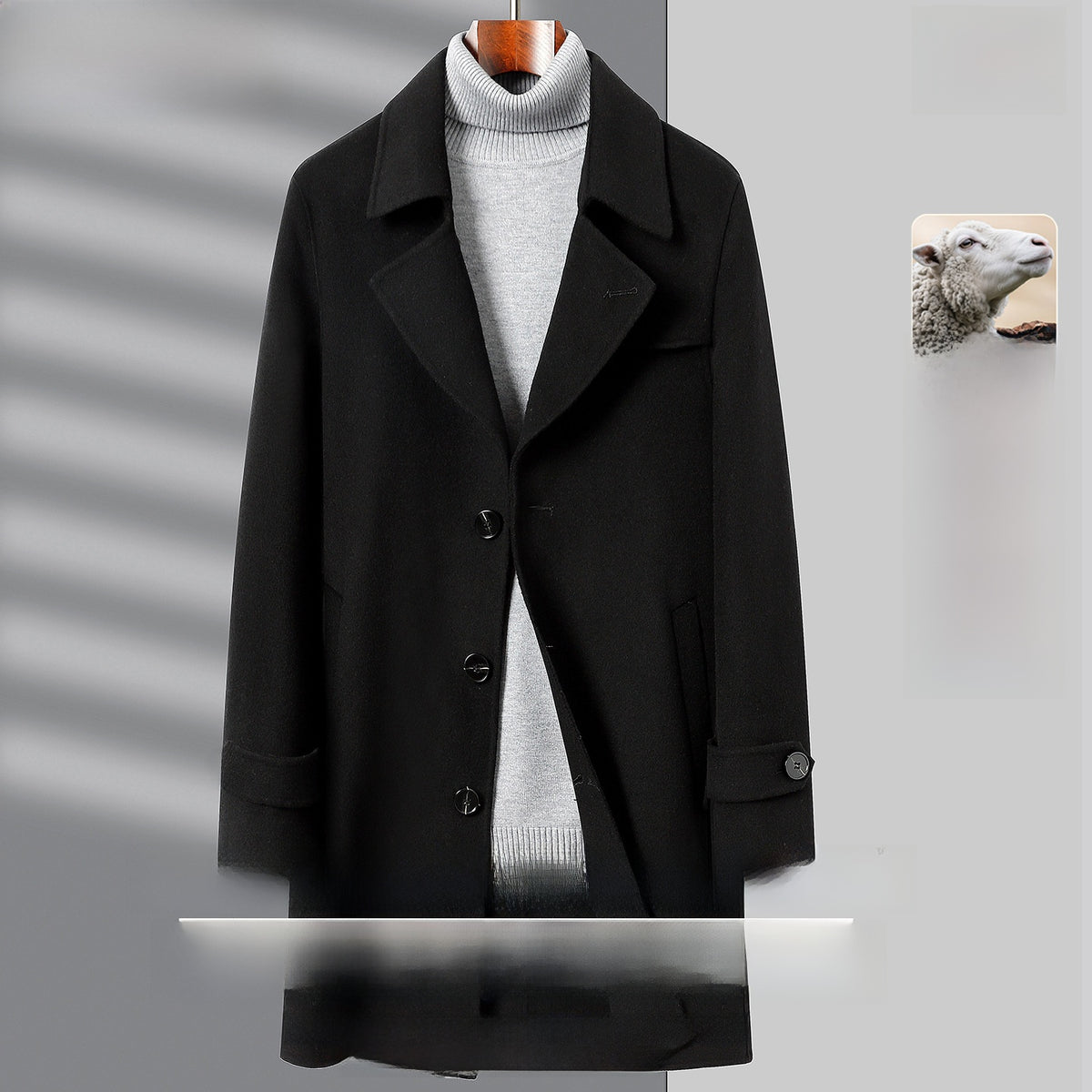 Double-sided woolen coat
