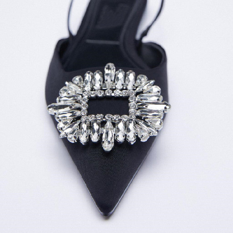 Slingback ballerina's met versiering en puntige neus