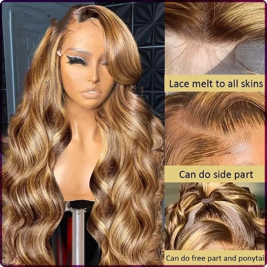 Long Curly Hair Big Wave Human Hair Front Lace Wig