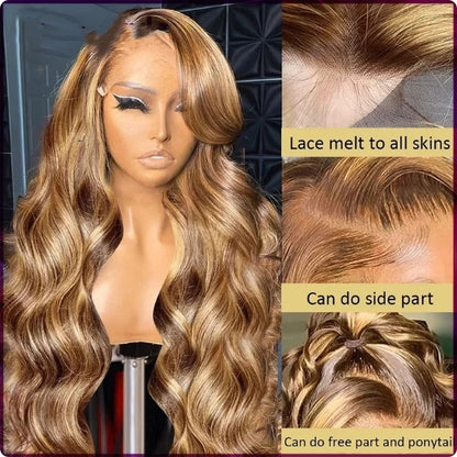 Long Curly Hair Big Wave Human Hair Front Lace Wig