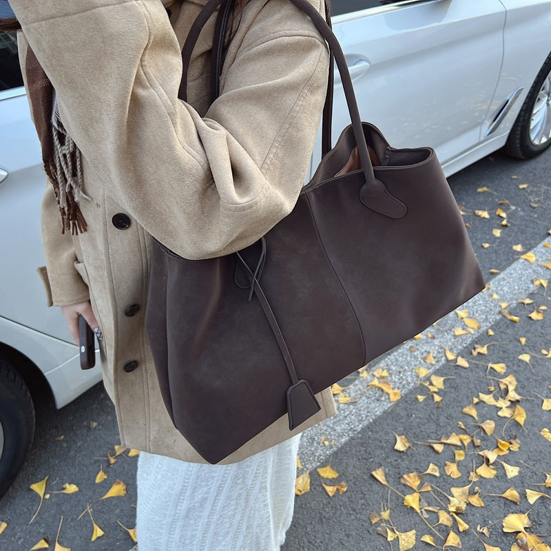 Retro Suede Tote Bag for Women