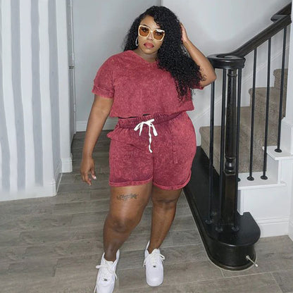 Short Sleeve Shorts Tether Casual Pants suit