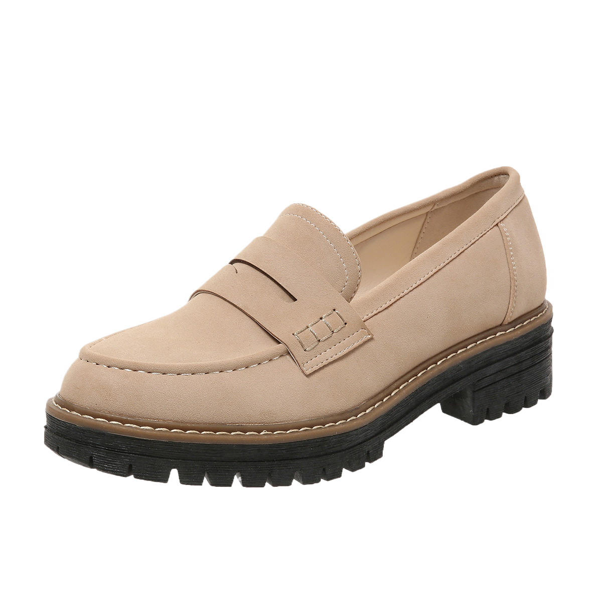 Dames loafers met dikke hak