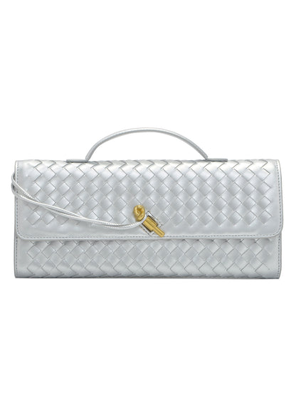 Soft Handmade Woven PU Leather Organ Crossbody Bag