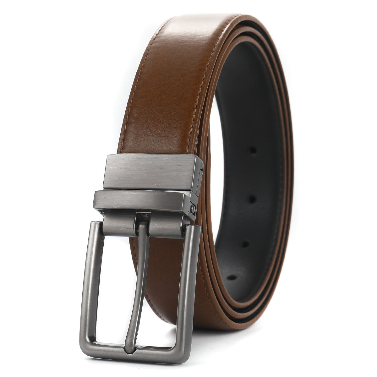 Men's two-layer cowhide belt