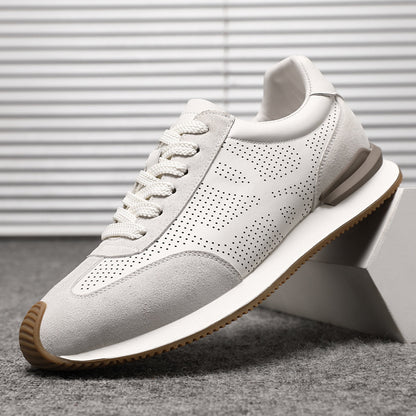 First layer cowhide white shoes