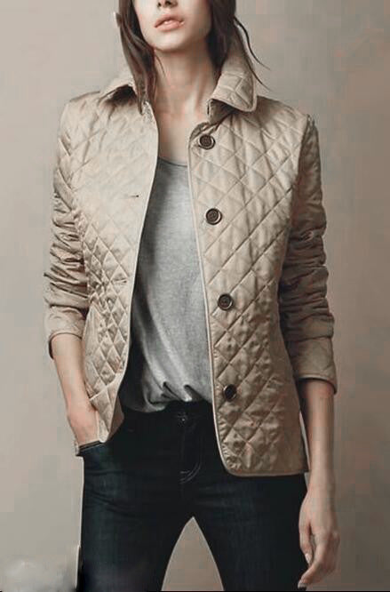 Elegant Lapel Single-Breasted Slim Warm Spun Cotton Top