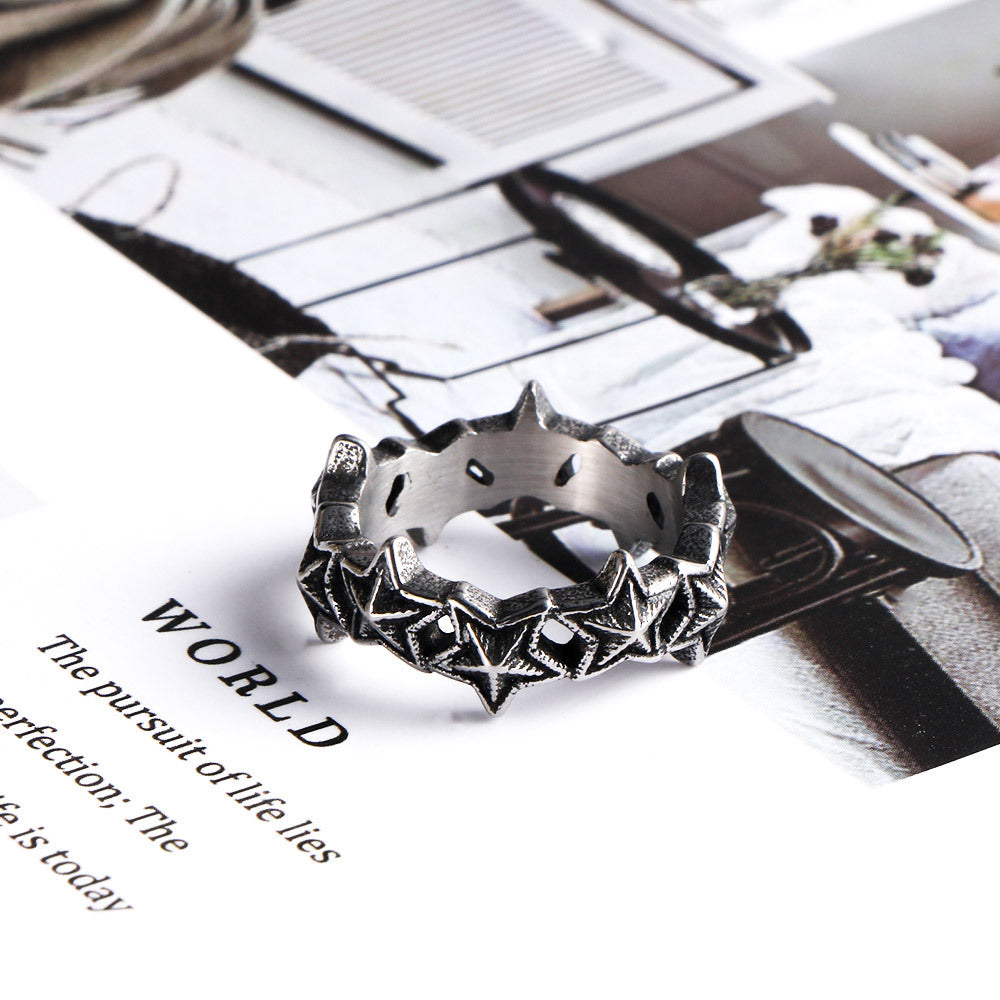 Five-Pointed Star Titanium Steel Fashion Ring