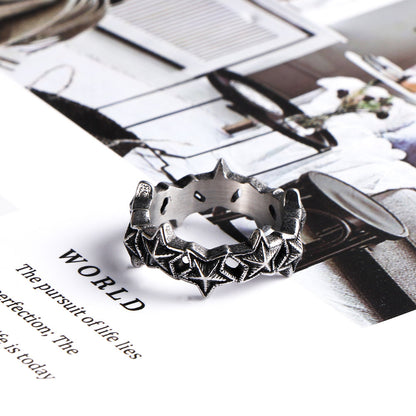 Five-Pointed Star Titanium Steel Fashion Ring