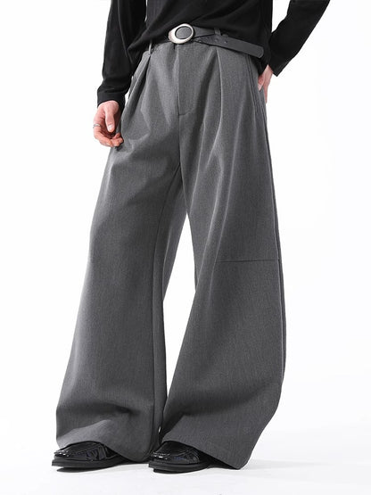 Klassieke gedrapeerde pantalon met wijde pijpen unisex