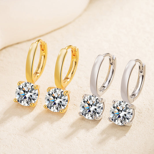Classic Four-Claw Zircon Earrings
