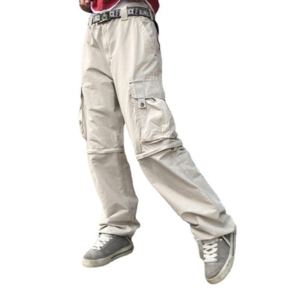 Europese cargo jeans met lage taille en meerdere zakken voor unisex