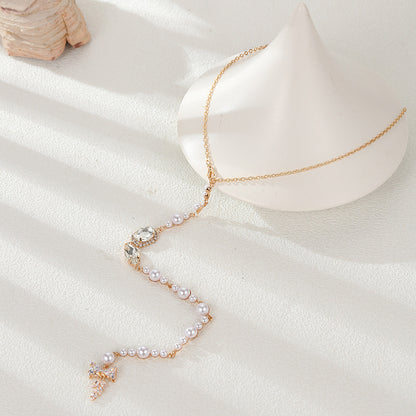 Elegant Geometric Body Chain with Rhinestone Accents