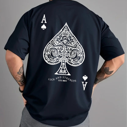 Men's cotton loose-fitting retro ironing pattern T-shirt